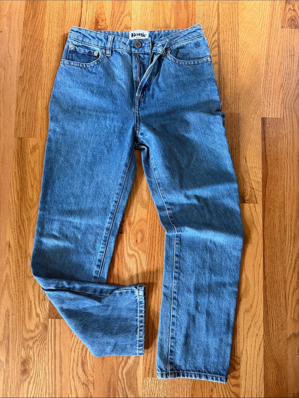 Rouje Paris Blue High-Waist Straight-Leg Jeans